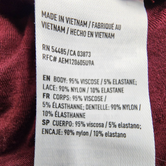 AEO Lace Halter Top Body Suite Burgundy Size Small - Picture 5 of 6